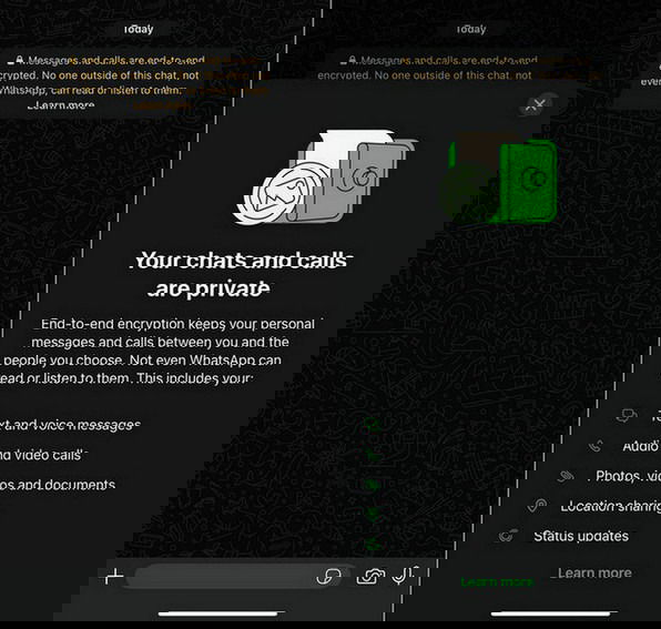 Cryptage WhatsApp dans les discussions sur un téléphone