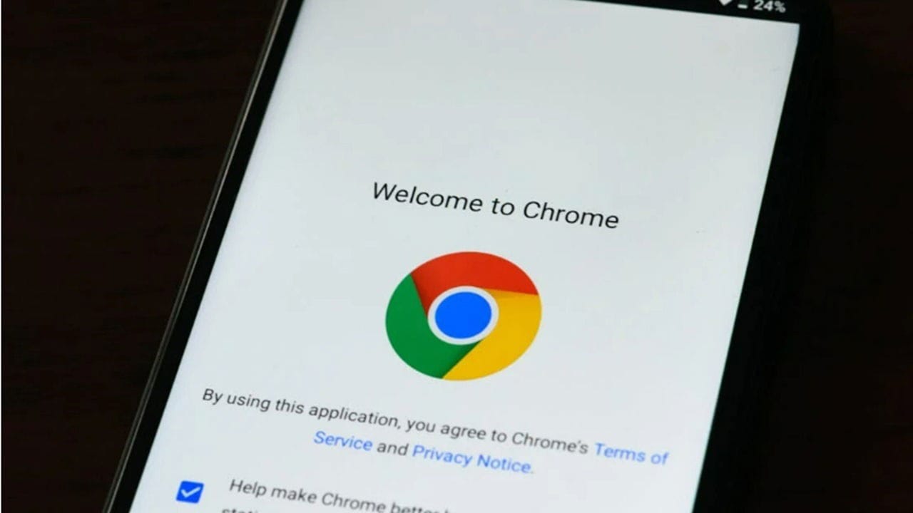 Google Chrome welcome screen on mobile device.