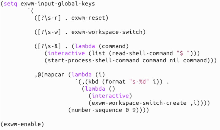 Une capture d'écran montrant la fonction de configuration globale des raccourcis clavier.