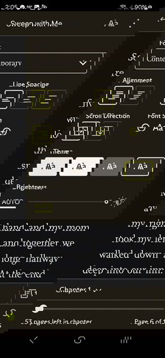 Modification des paramètres sur l'application Everand.