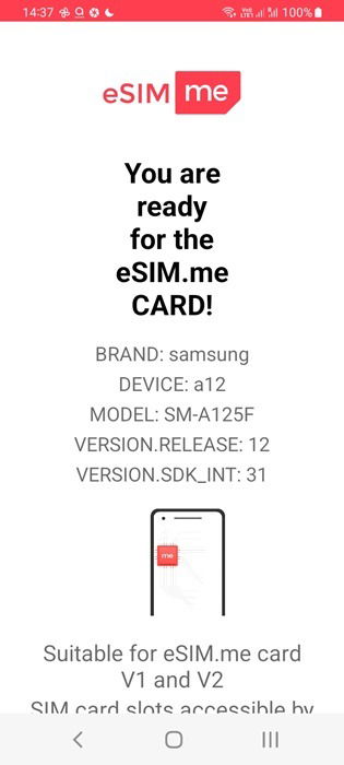 Téléphone mobile compatible avec l'adaptateur eSIM appelé eSIM.me