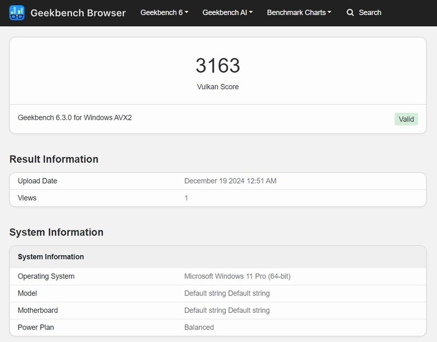 Score de référence du GPU Kamrui Gk3plus.