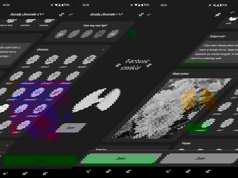 Présentation de l'interface de l'application DailyBean.
