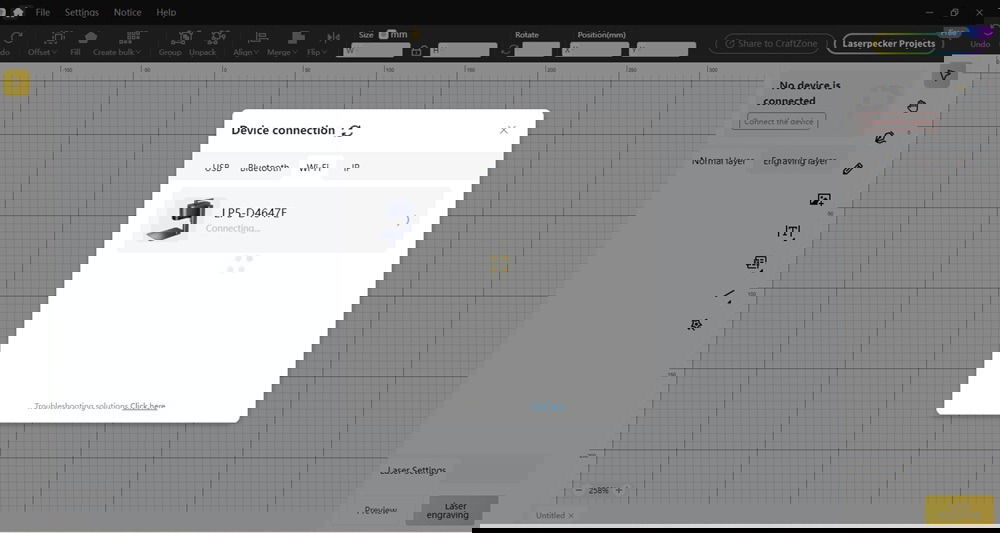 Application de bureau LaserPecker LP5.