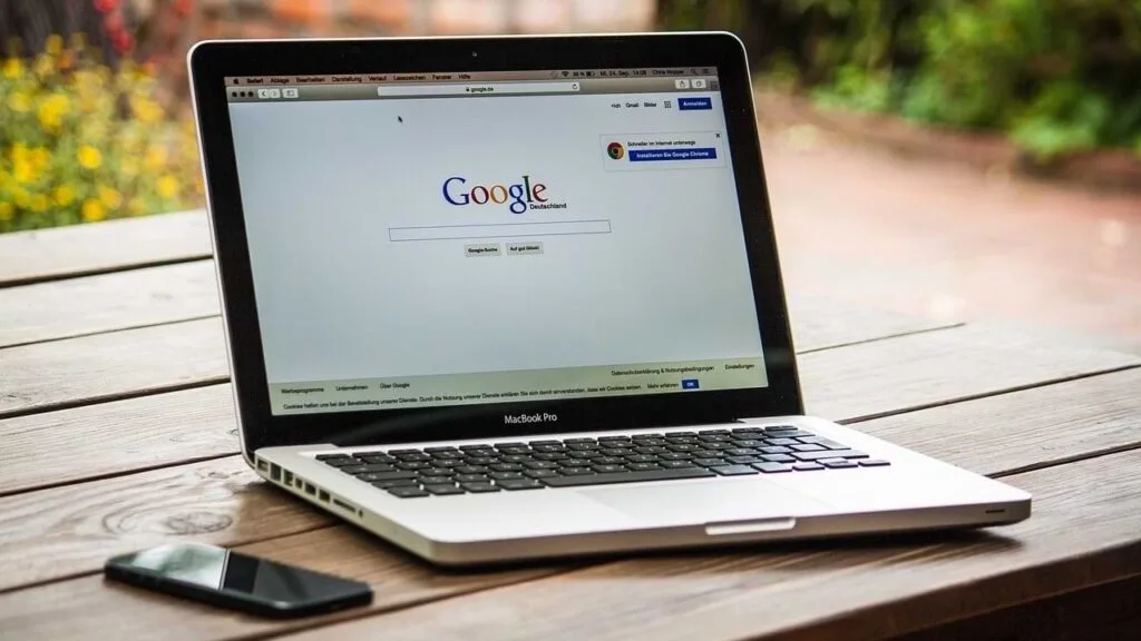 A computer with Google Chrome on the screen