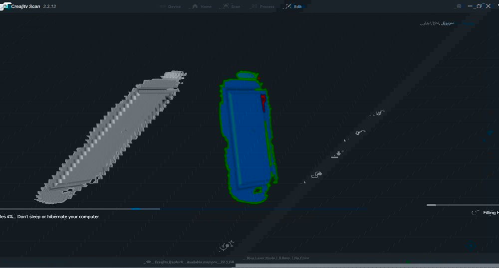 Remplissage des trous du scan de la porte de l'armoire.
