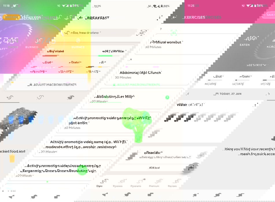 Présentation de l'interface de l'application Lifesum.