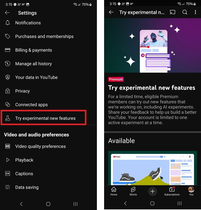 Essayer de nouvelles fonctionnalités YouTube