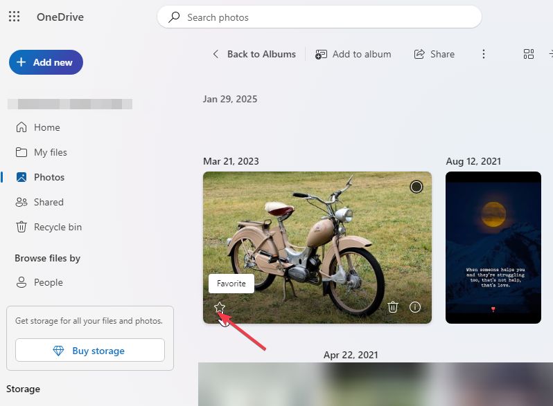 Ajouter à OneDrive préféré