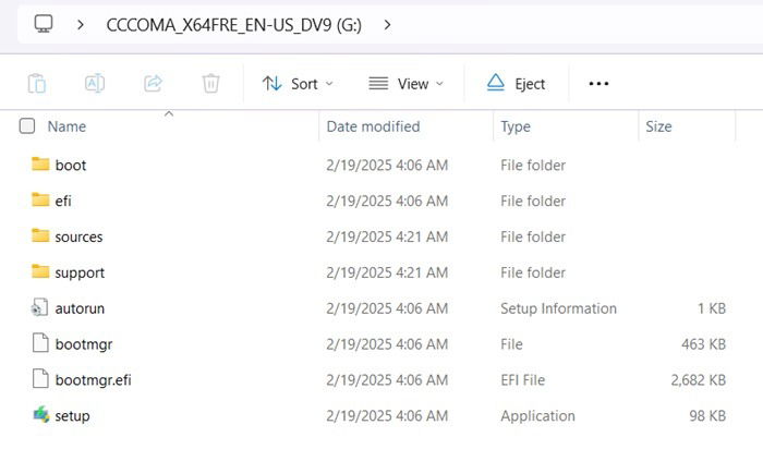 Configurez les fichiers prêts pour Windows 11 à l'aide de la méthode ISO.