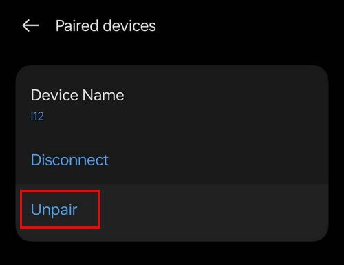 Impaisement d'un appareil Bluetooth