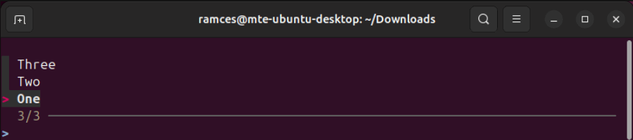 Un terminal montrant un menu personnalisé fabriqué par l'utilisateur à l'aide de FZF.