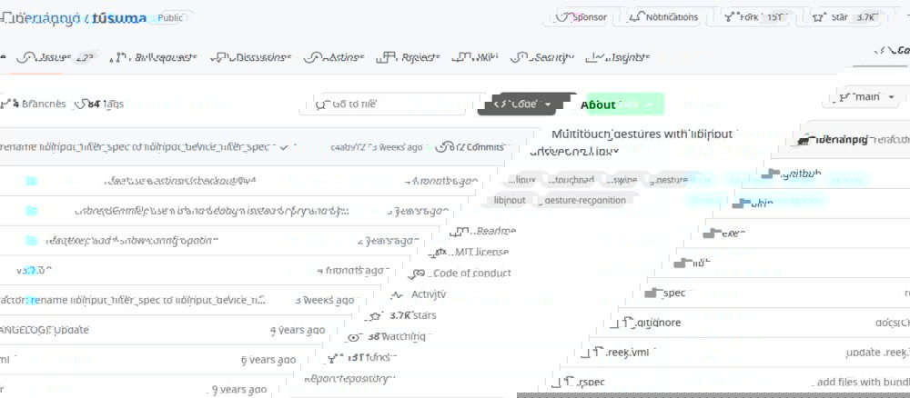 Une capture d'écran montrant la page GitHub du projet Fusuma.