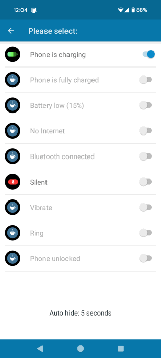 Notifications système disponibles pour les événements à afficher dans l'application dynamique de style insulaire via Dynamicspot.