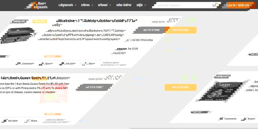 Sites Web Bensbargains