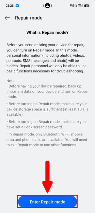 Entrer le mode de réparation dans Android