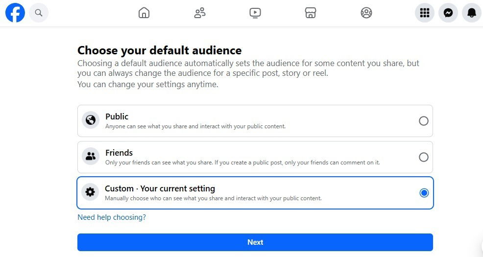 Changer votre public Facebook.