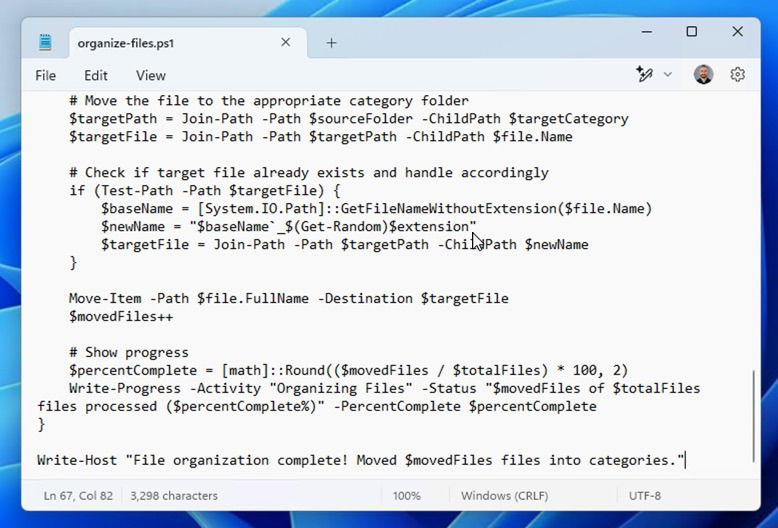 Script PowerShell Notepad