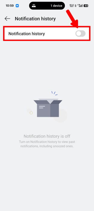 Activer l'historique des notifications dans Android