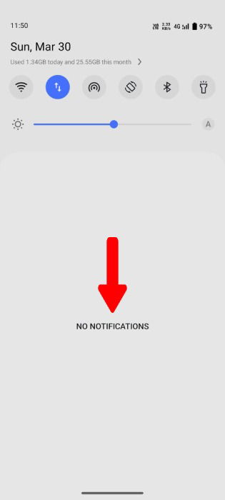 Aucun bouton de notification