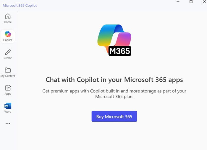 Discutez avec Copilot dans l'application Microsoft 365 Copilot Productivity.