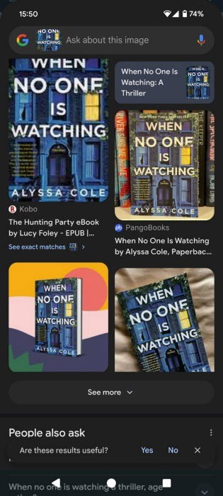 Google Circle to Search Book Résultats