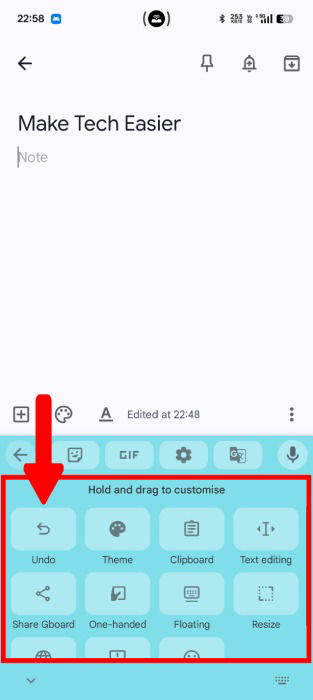 Bouton Annuler dans GBOARD