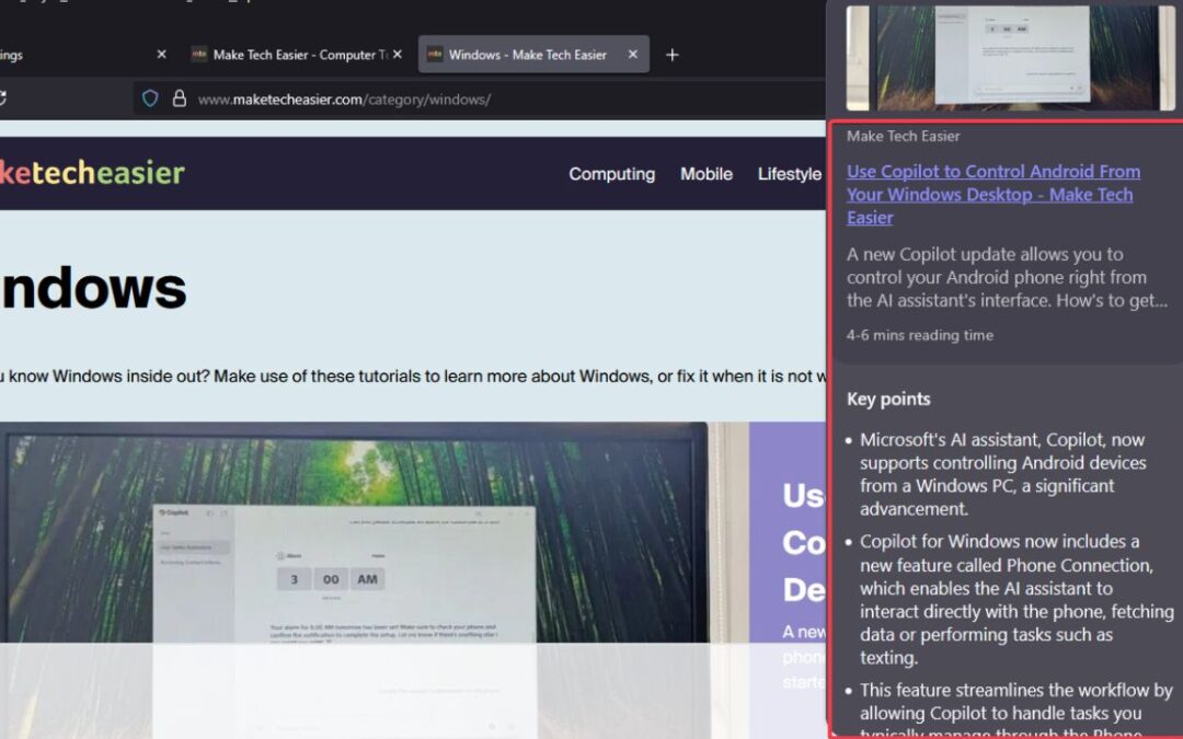 Utilisez le nouvel aperçu du lien Firefox AI pour simplifier votre navigation