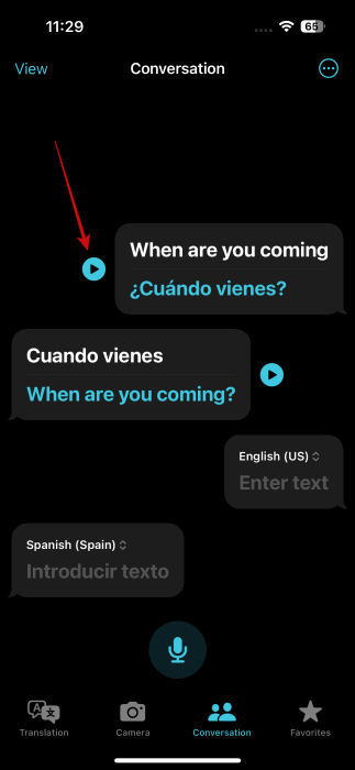 Conversation d'outil d'apprentissage du langage iPhone prononçant multiple