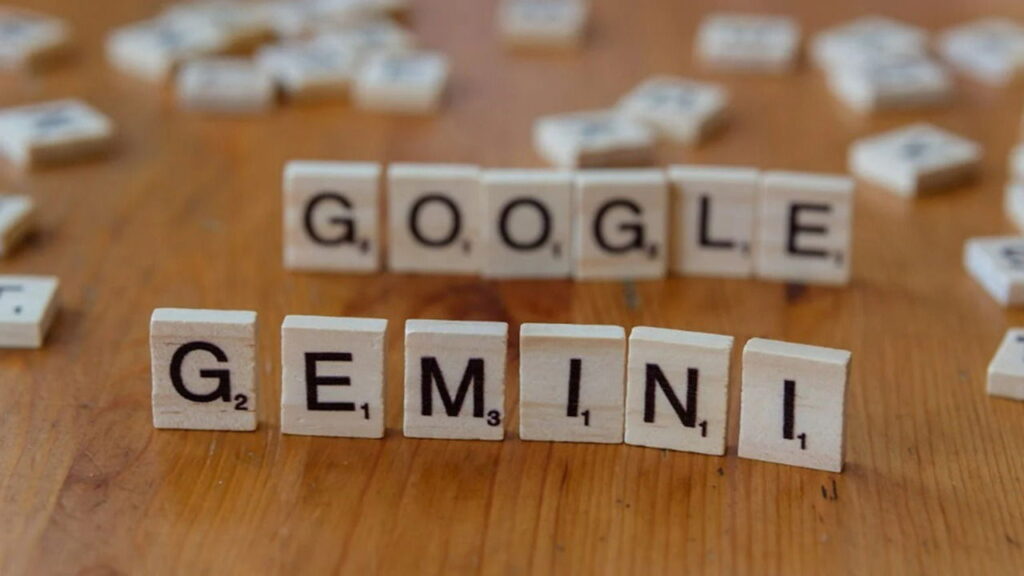 Google Gemini on scrabble tiles.