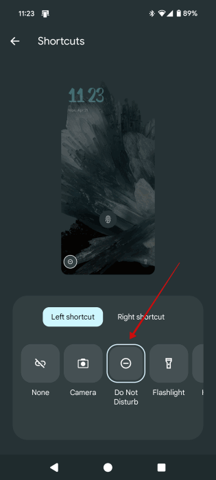 Opter pour le raccourci DND à l'écran de verrouillage sur Pixel.