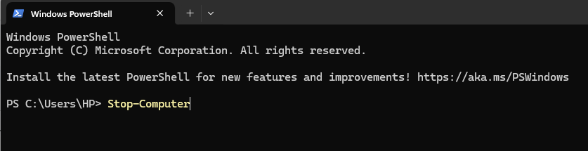 Arrêtez l'ordinateur PowerShell