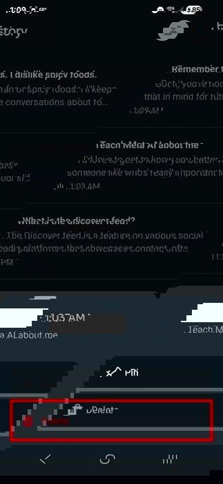 Suppression de l'histoire de la méta-ai.