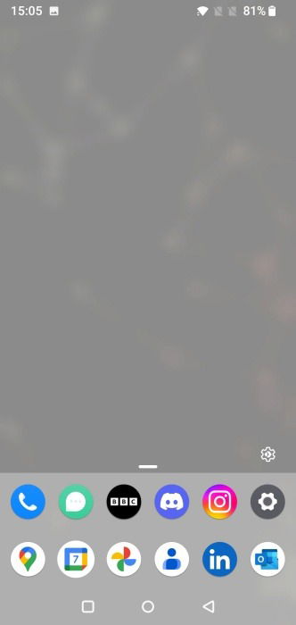 Vue de quai complète ajoutée avec Microsoft Launcher sur Android.