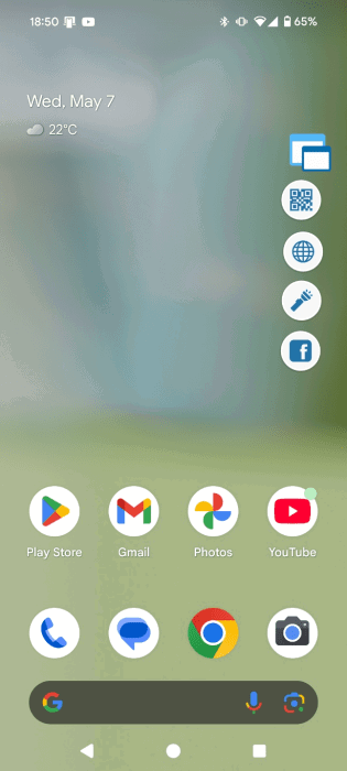 Outils disposés dans les tâches de la mode sur Android Homeshcord.