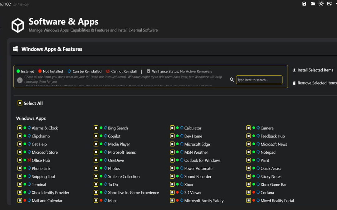 Winhance est la seule application d’optimisation Windows dont vous avez besoin