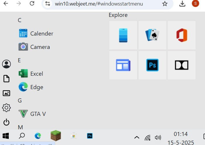 Web Jeet un programme d'apparence Windows 10.