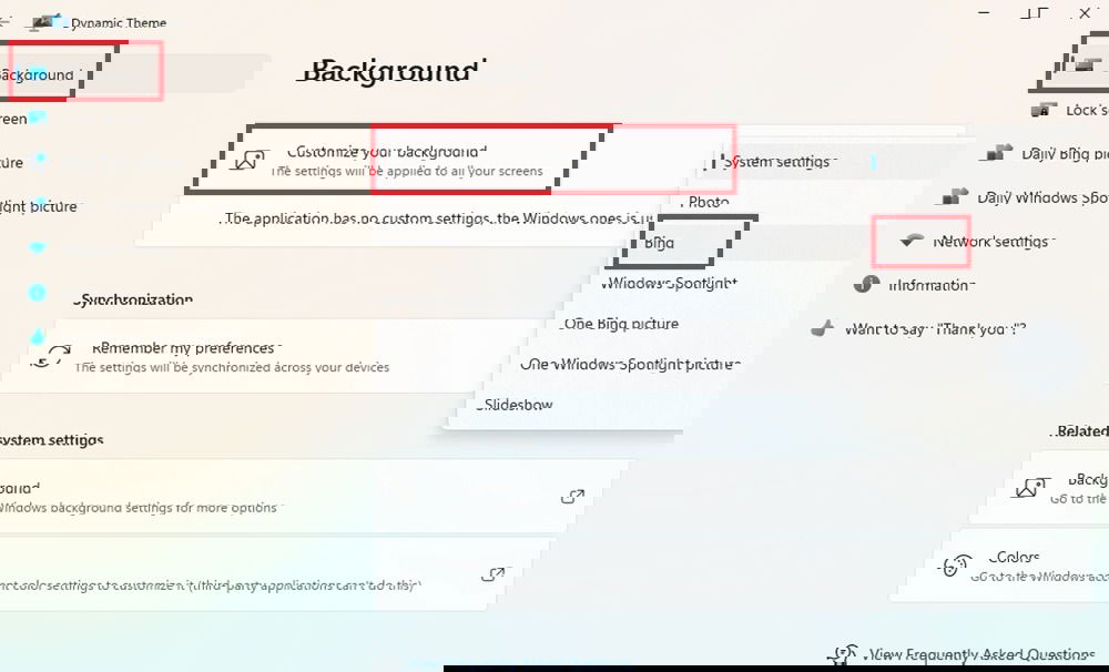 Passer à Bing pour votre papier peint dans l'application de thème dynamique.
