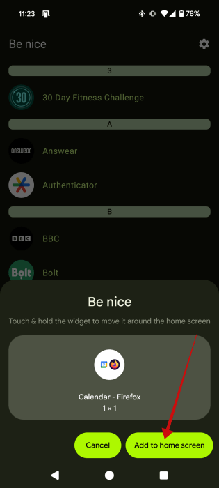 VOIR D'APPLIMER LA PAIRE D'APPLOS À L'ÉCRIE D'ACTION DANS L'APPLICATION BET SUR Android.
