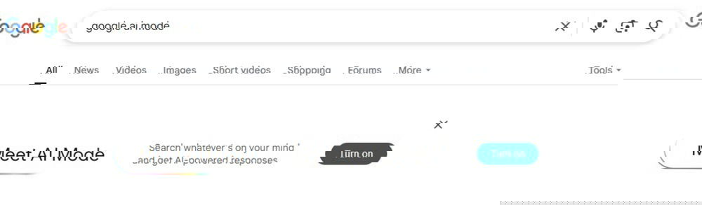 Activer le mode AI dans la recherche Google.
