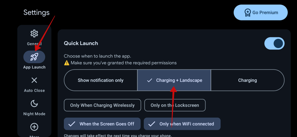Définition de l'application pour lancer lorsque