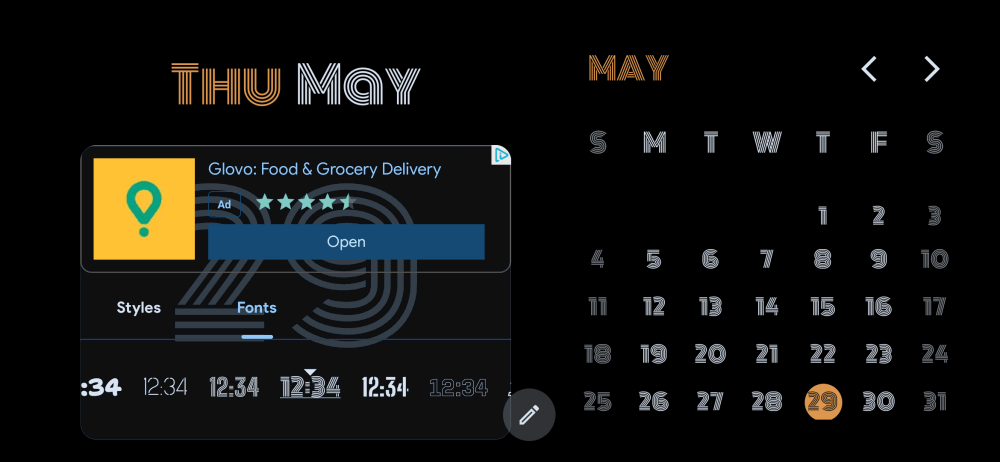 Modification des polices et des couleurs pour les widgets dans l'application Pro de Mode de secours.