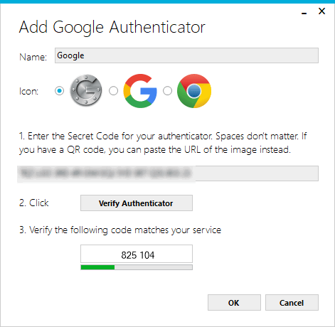 Google Authenticator WinAuth Entrez Entrer votre code secret à Winauth