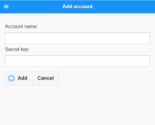 Détails Google Authenticator Gauth Ajoutez votre clé secrète au compte Gauth.