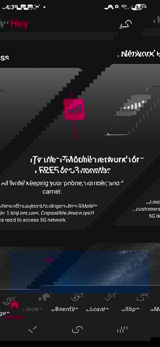 Trial de pass de réseau T-Mobile.