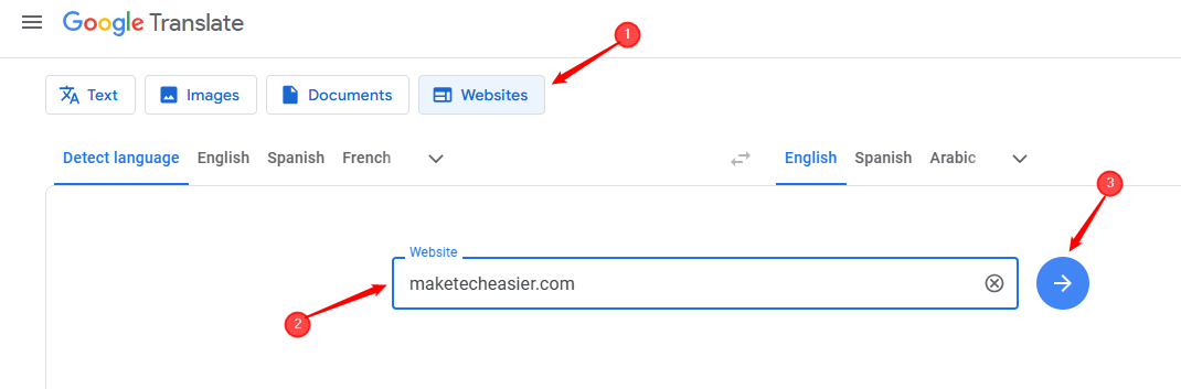 Traduire le site Web avec Google Translate