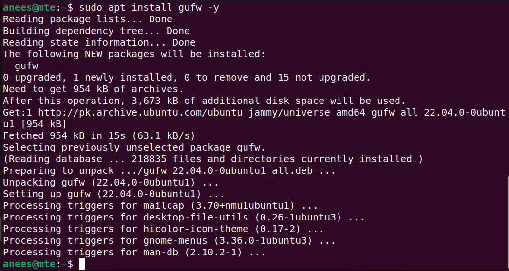 Installer Gufw