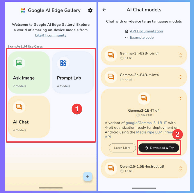Télécharger le modèle AI hors ligne Android