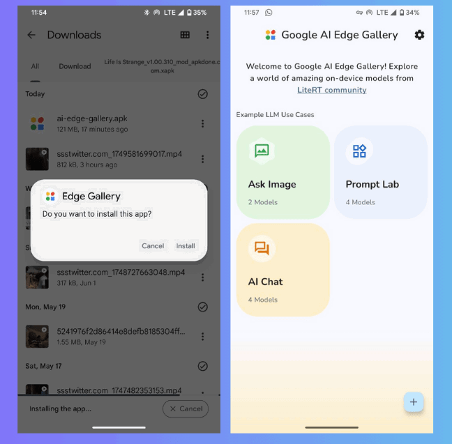Installez l'application Ai Edge Gallery