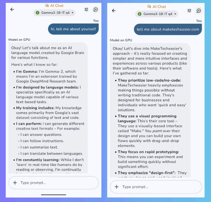 Exécutez les modèles AI hors ligne Android
